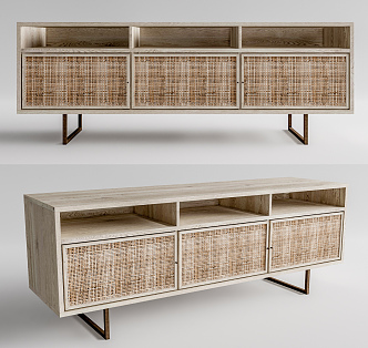 Rattan TV Cabinet 3d model