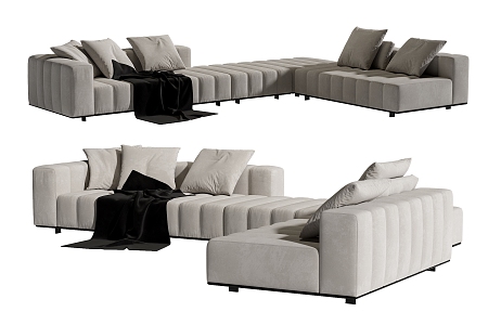 Modern Minotti multiplayer corner sofa 3d model