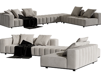 Modern Minotti multiplayer corner sofa 3d model