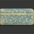 Teal Blue Decorative Storage Box With Gold Polka Dots Cat Wearing Hat Red Flower