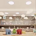 Elegant Hotel Lobby Interior Design With Marble Reception Desk Hanging Lights And Potted Plants
