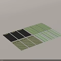 Parking Lot Layout With Various Ground Designs Grass Paver And Marked Lines 3d model
