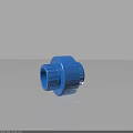 Blue Plastic Plumbing Pipe Fitting With Threaded Ends And Durable Construction 3d model