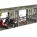 Bicycle Shelter For Outdoor Bike Parking With Metal Frame And Transparent Roof