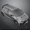 Silver Sporty Hatchback Car With Black Wheels Red Brake Calipers And Aerodynamic Design
