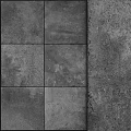 Gray Wall Design with Square Tiles and Textured Concrete Surface