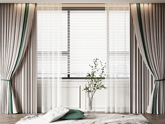 Curtain Fabric Curtain Color-matching Curtain Gauze Curtain 3d model