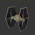 Detailed TIE Fighter Scale Model With Angular Wings And Metallic Engine Parts