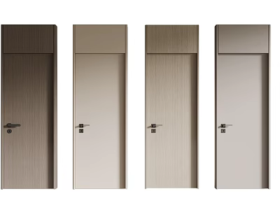Modern Interior Flush Doors Featuring Various Wood Grain And Slab Designs For Home Decoration 3d model