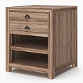 Rustic Wooden Corner Desk With Drawers And Open Shelf Design