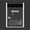 SIMON Display Equipment Showcase Featuring Product Illustrations And Brand Logo