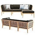 Modern Multiplayer Sofa Casual Sofa Leather Sofa Outdoor Sofa Double Sofa minotti 3d model