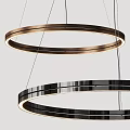 Stylish Modern Double Circular Ring Metal Chandelier With Illuminated Glow For Interior Design