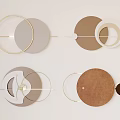 Modern Geometric Wall Decor With Circular Shapes In Gold Brown And White
