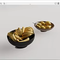 Stylish Ceramic Bowls Holding Fresh Bananas And Lemons On Light Background