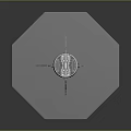 Futuristic Aircraft With Circular Transparent Canopy Green Glowing Ring And Metallic Legs