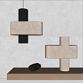 Quiet lamp combination canvas table lamp 3d model