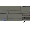 Simple leather multi-function three-seat sofa 3d model