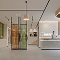 Modern Women's Clothing Store Interior With Dresses And Fitting Area