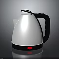 Modern White And Black Electric Kettle With Red Indicator Light And Smooth Surface 3d model