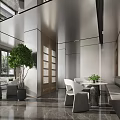 Sand table negotiation table and chair area sand table tree wine cabinet wine rack wall lamp 3d model