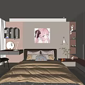 Kids Bed in Cozy Children's Room with Cartoon Wall Art Toys and Natural Light