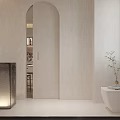 Modern Living Dining Room Open Concept With Arched Doorways Pendant Light And Wooden Flooring