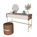 Light Luxury Dressing Table Paint Dressing Table 3d model