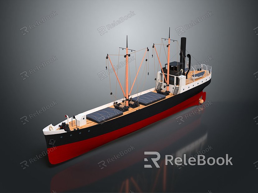 modern cargo ship large cargo ship engineering ship model