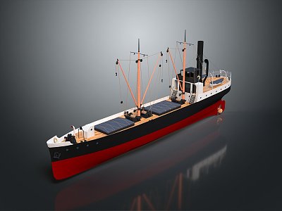 modern cargo ship large cargo ship engineering ship 3d model