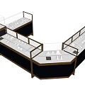 Modern Retail Display Shelves With Glass Covers And Corner Design For Merchandise