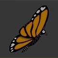 Butterfly Shaped Commercial Decorative LED Light With Orange Black White Wings For Retail Store