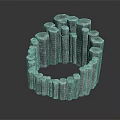 Decorative Stone Like Pillars In Circular Arrangement With Textured Surfaces Design 3d model