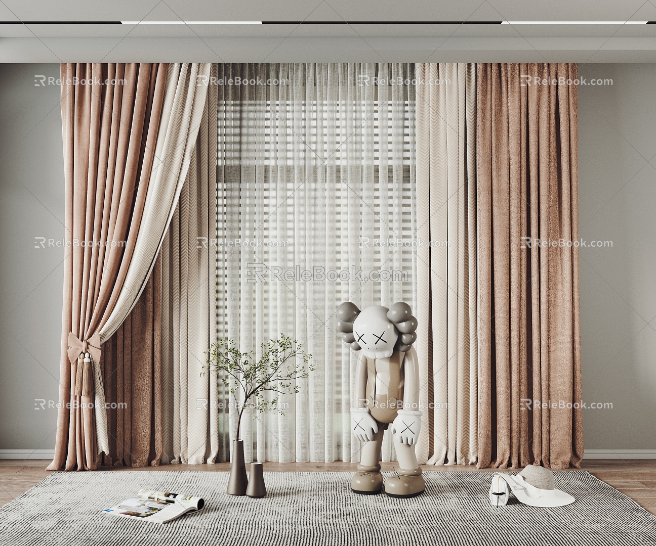 Curtain Bedroom Curtain Universal Curtain Curtain Combination model