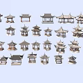 Various Chinese Style Pavilion Models As Decorative Garden Ornaments With Diverse Designs