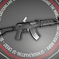 Black Tactical Assault Rifle With Magazine And Optic Scope 3d model