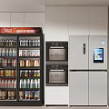 Modern Kitchen Interior Design With Smart Refrigerator And Drink Cooler For Organized Beverage Storage