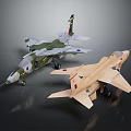 Detailed Airplane Models Featuring Camouflage Green And Beige Designs With Emblems