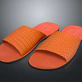 Soft Comfortable Orange Slippers with Woven Upper Design for Daily Indoor Home Use