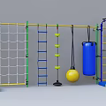 Multifunctional Sports Training Equipment With Climbing Net Ladder Hanging Ball And Punching Bag