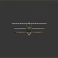 Vintage Yellow Biplane Model with Black Cross Symbols on Wings Retro Design and Classic Details