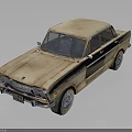 Rusty Vintage Classic Car With Old Exterior And Retro Design Details