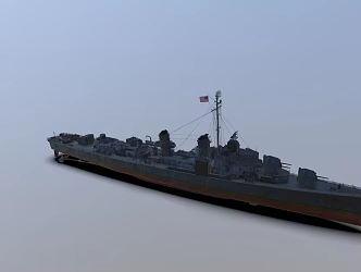 modern warship battleship destroyer 3d model