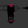 Modern Black And Pink Hair Dryer With Power Plug And Stand For Home Use