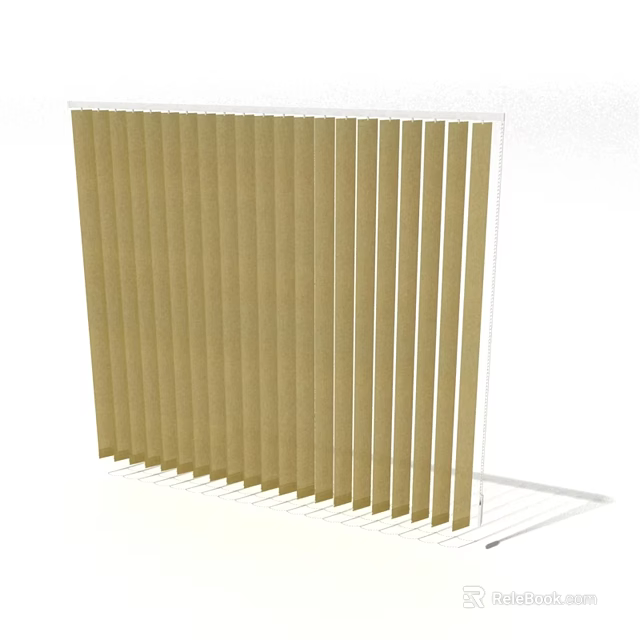 Elegant Beige Vertical Slat Window Curtain For Modern Home Interior 3d model 