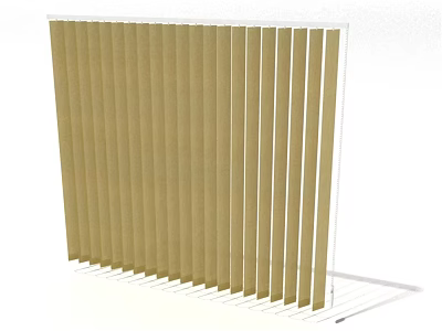 Elegant Beige Vertical Slat Window Curtain For Modern Home Interior 3d model