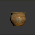 Hand-Carved Sculptural Pottery Jar with Orange Yellow Glaze and Intricate Striped Patterns in Ceramic Art
