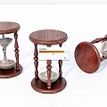Vintage Wooden Hourglass Three-Piece Decorative Ornament Set For Home Tabletop Decoration