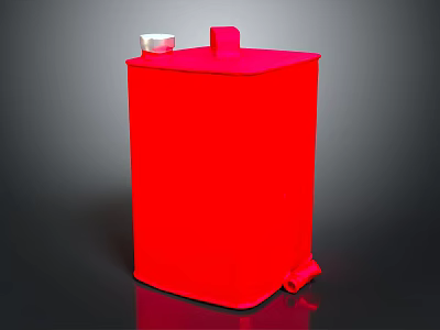Red Container Structure With Red Lid And Small White Cup On Top 3d model