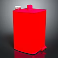 Red Container Structure With Red Lid And Small White Cup On Top